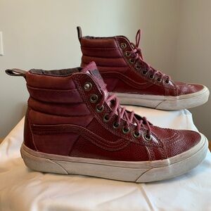 Vans Sk8-Hi Canvas Pebbled leather Skate Shoes (unisex)